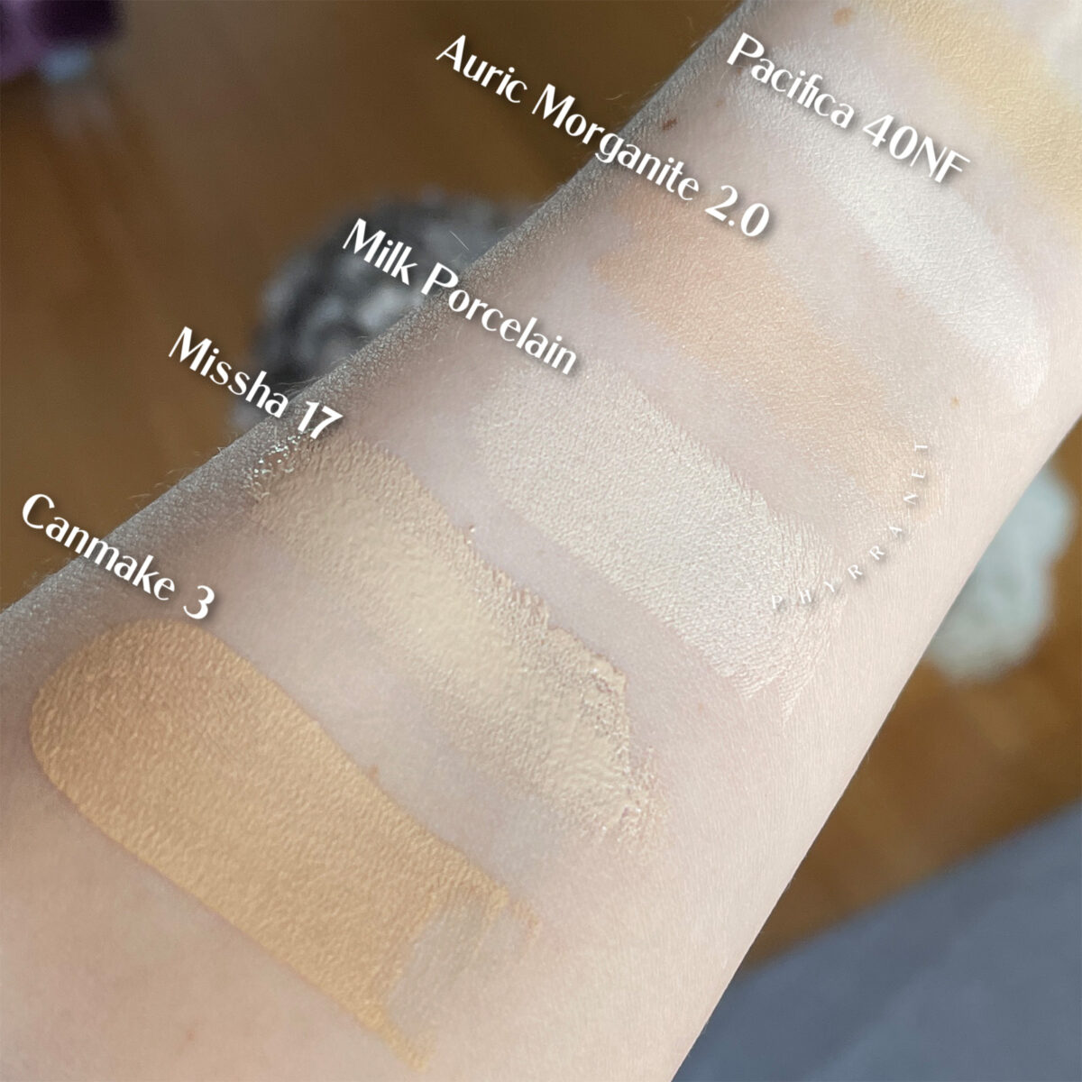 Indirect Indoor Sun Swatches on very fair neutral to cool yellow olive skin