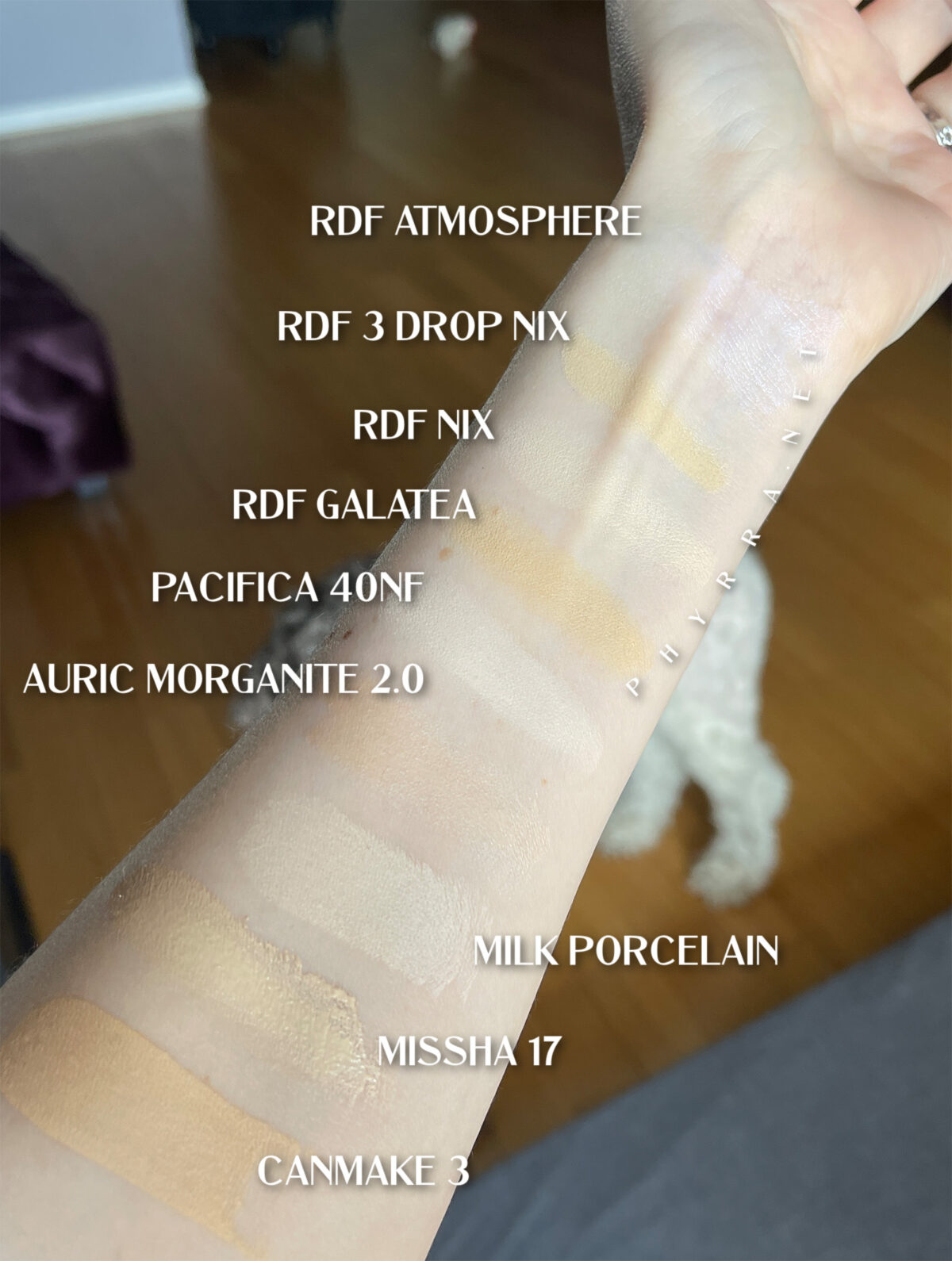 Indoor Indirect Sun Swatches on Fair Skin