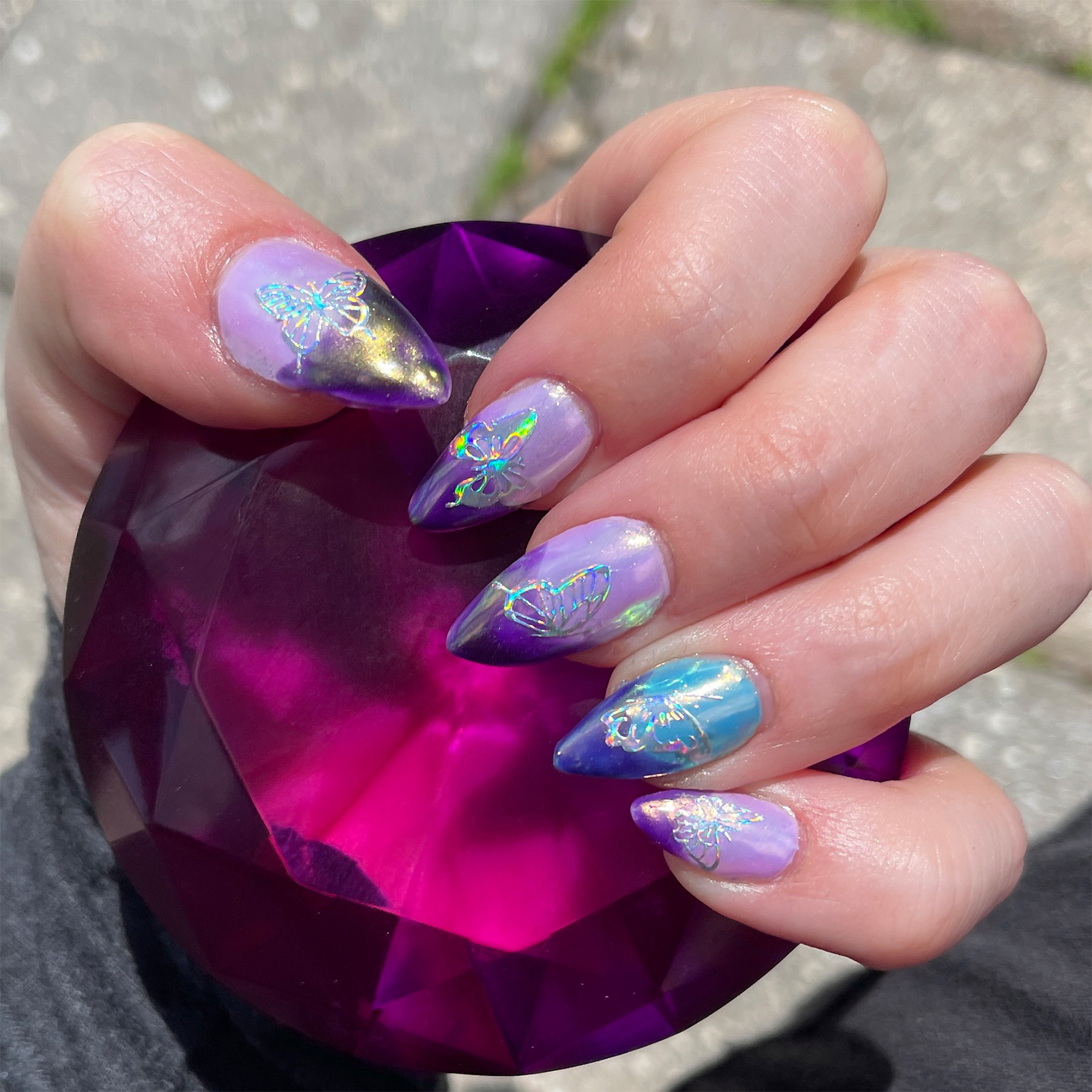 Unicorn-Dust Nails  Nails, Sns nails colors, Holographic nails