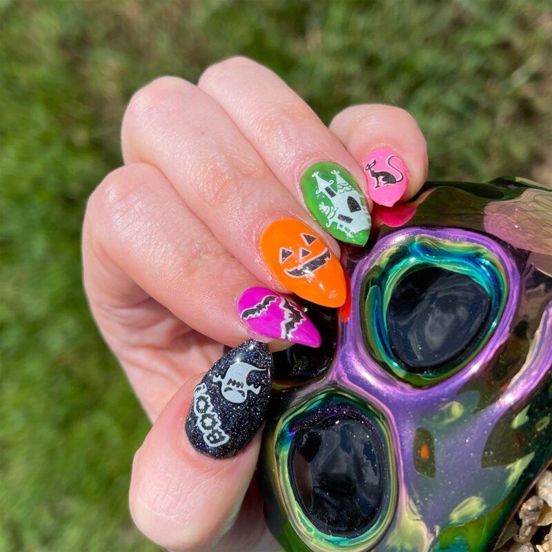 Halloween Nail Art Tutorial for Beginners + How to Apply Gel Tips