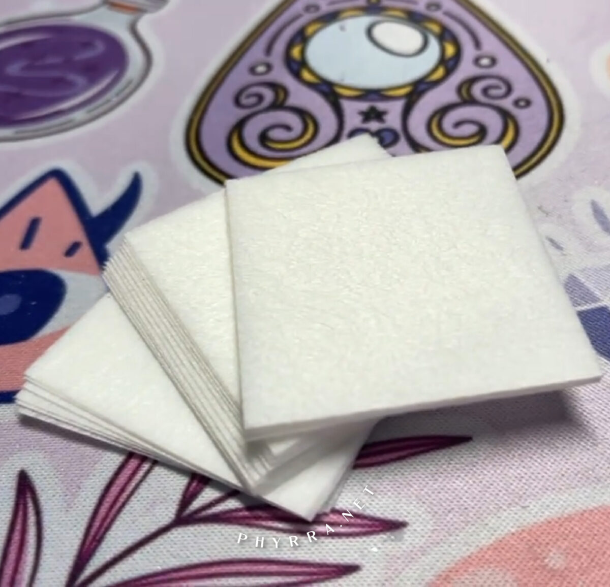 Stack of lint-free nail wipes