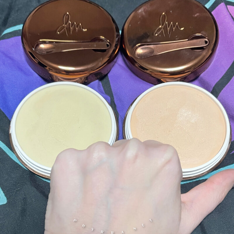 Danessa Myricks Yummy Skin Blurring Balm Powder Universal and Shade 1 swatches on very fair skin