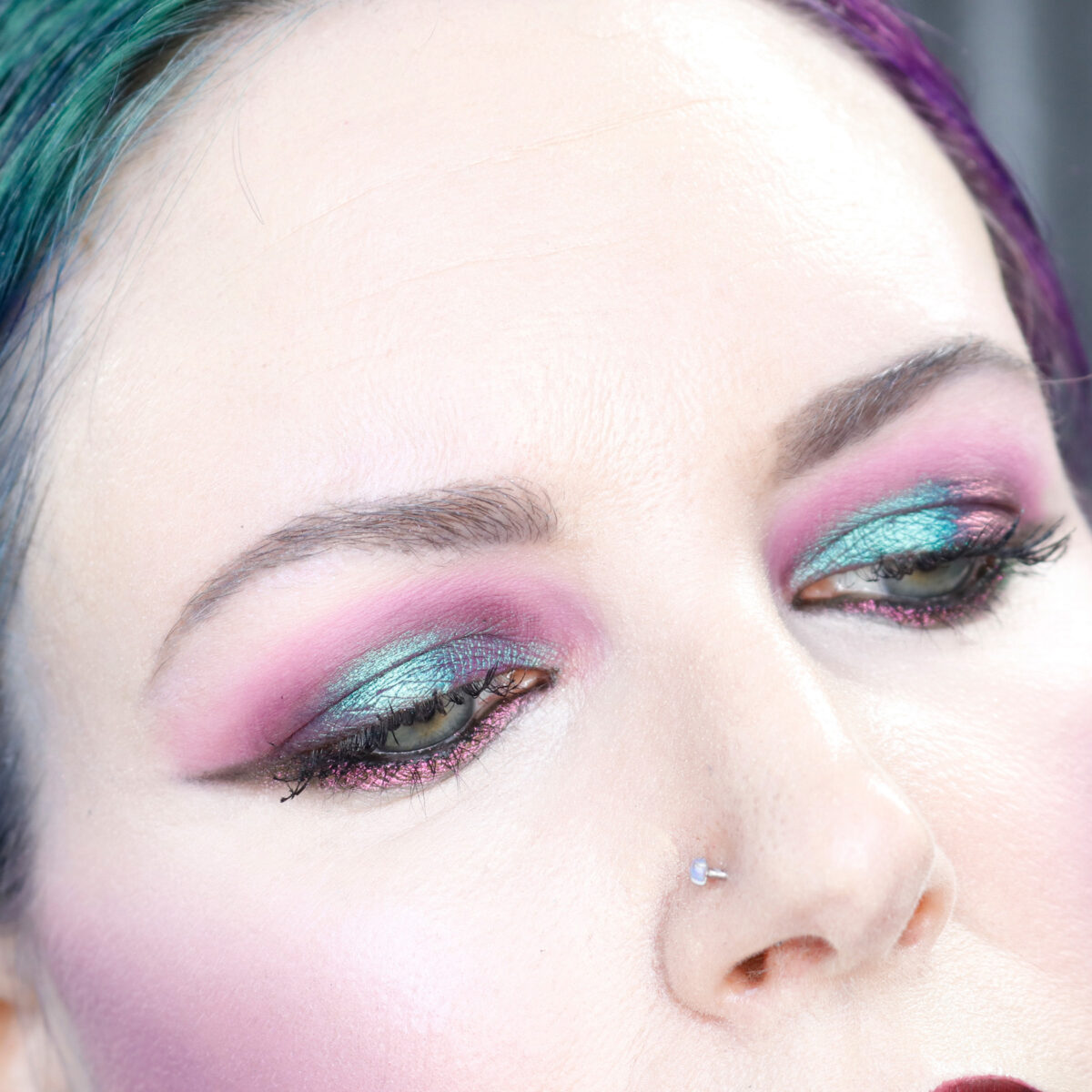 Colorful Gothic Makeup on Hooded Eyes