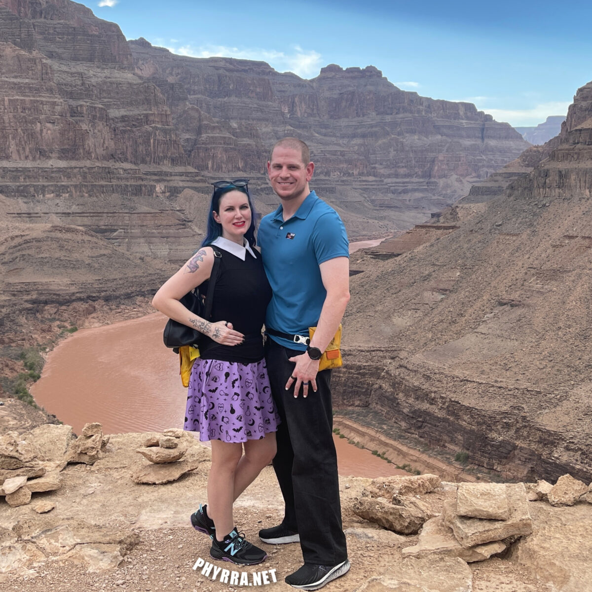 Dave và Cordelia trước Grand Canyon