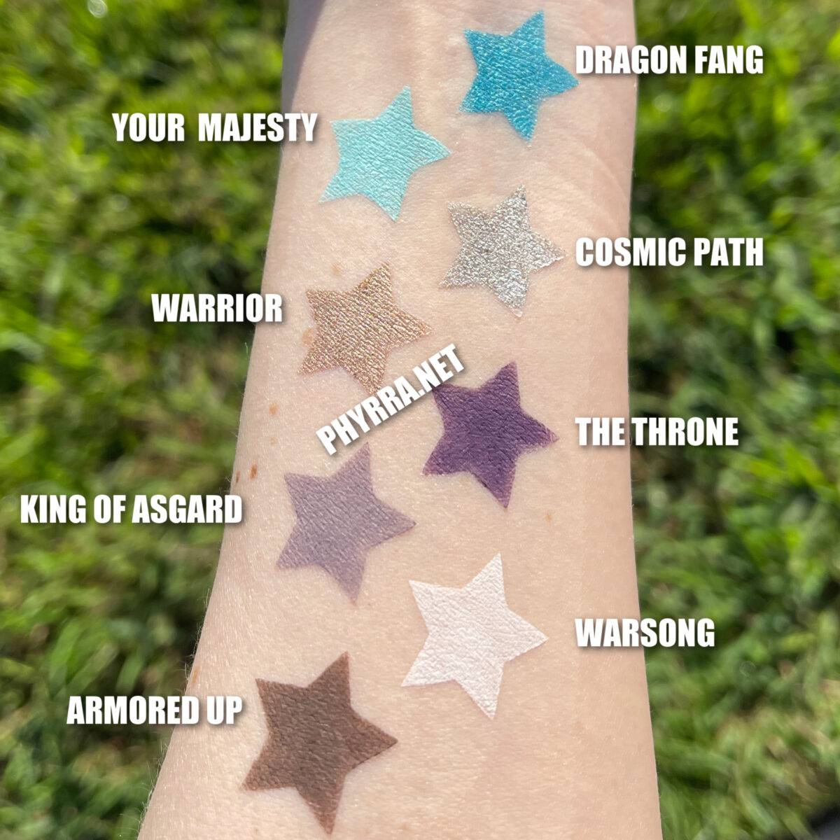 Ulta Thor Love and Thunder Valkyrie Palette swatched on very fair skin