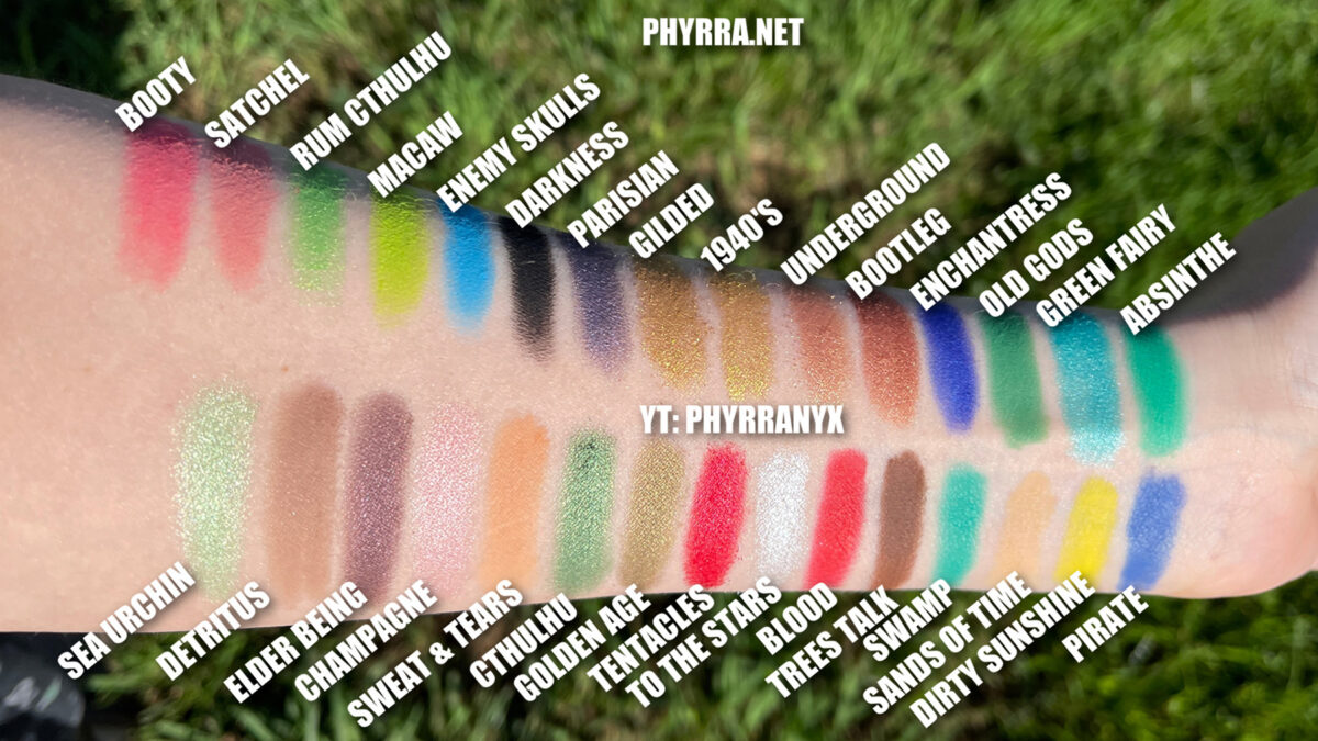 Mỹ phẩm ma cà rồng Cthulhu Cocktail Palette Swatches