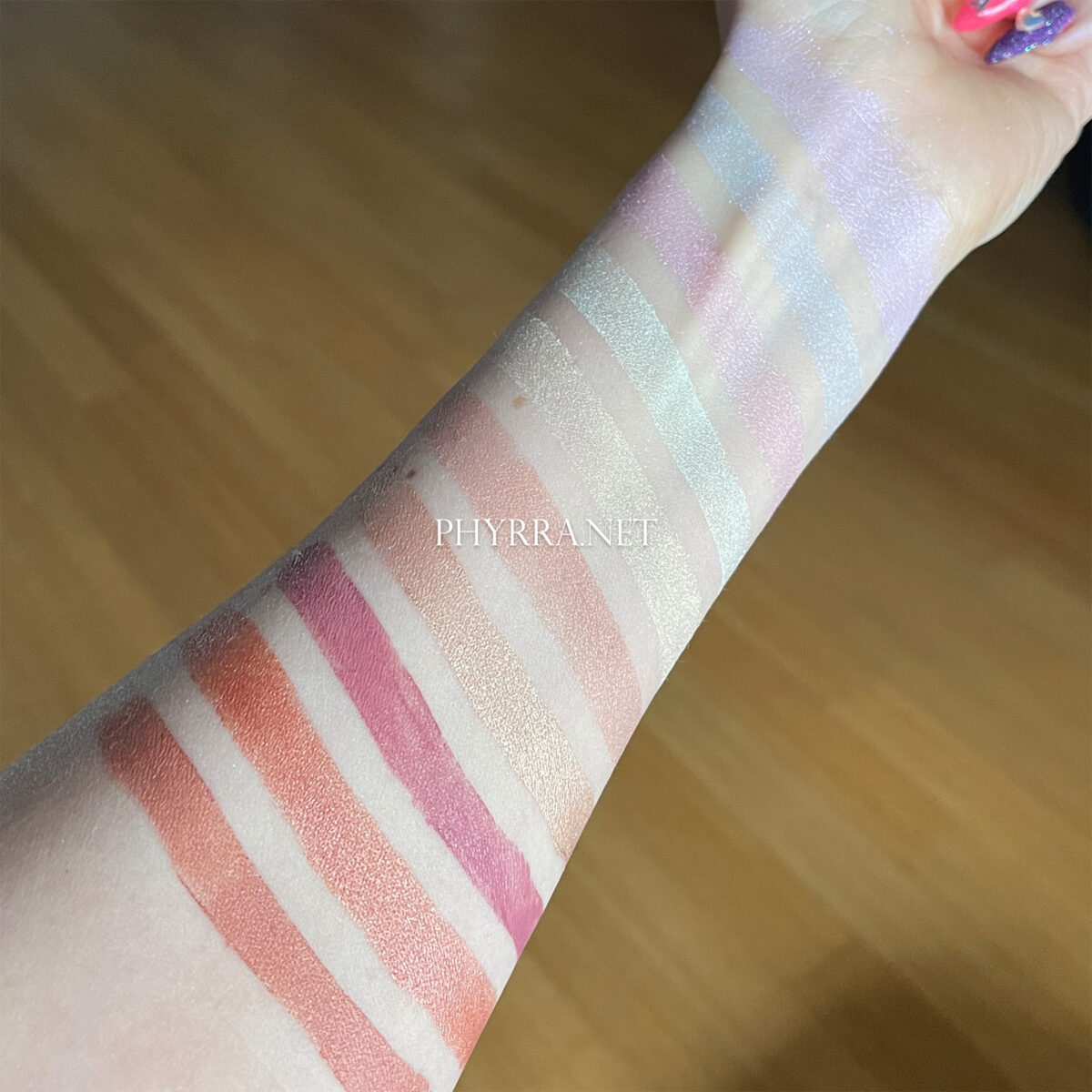 handmade cheek product swatches