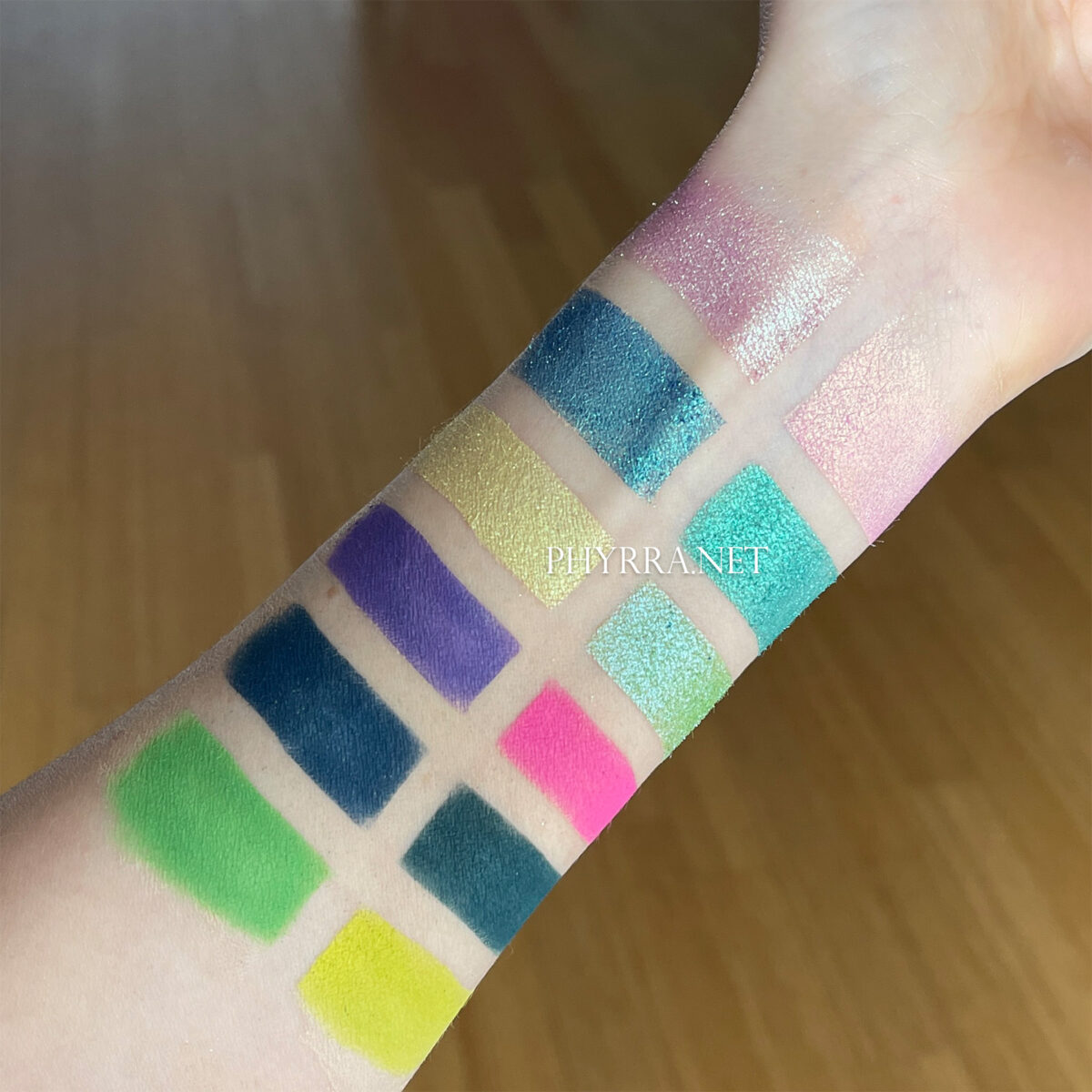 Lethal Cosmetics 1Up Palette Swatches on very fair neutral skin