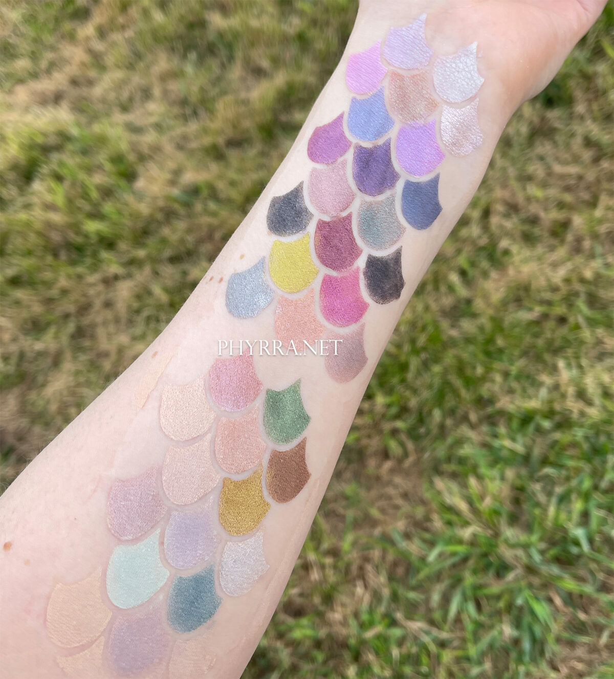 Handmade Indie Eyeshadow swatches on fair skin