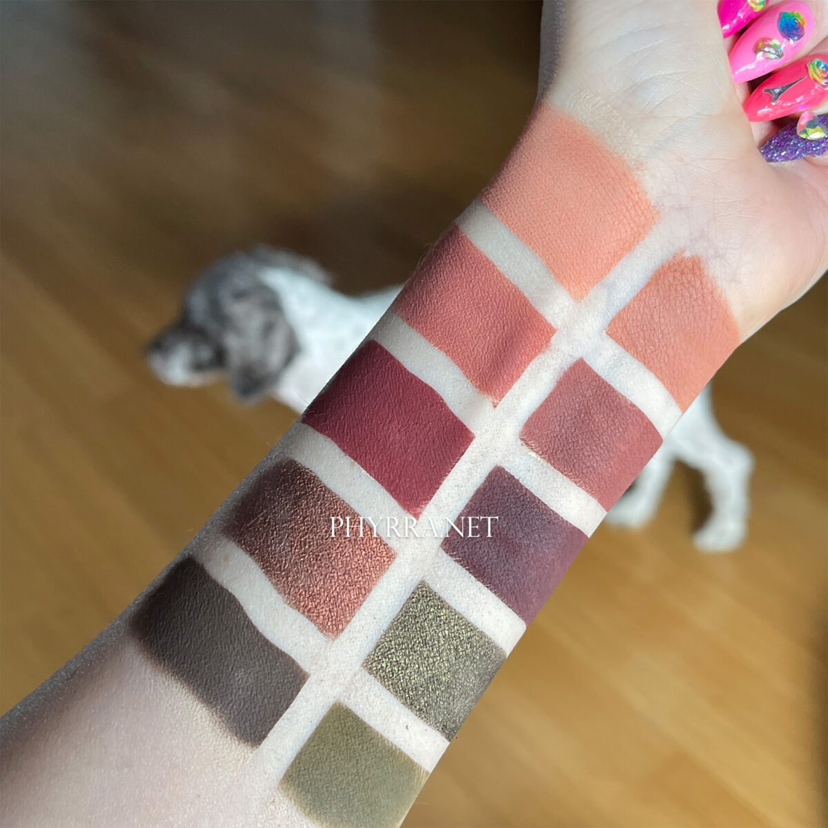 Melt Gemini II swatches on very fair skin