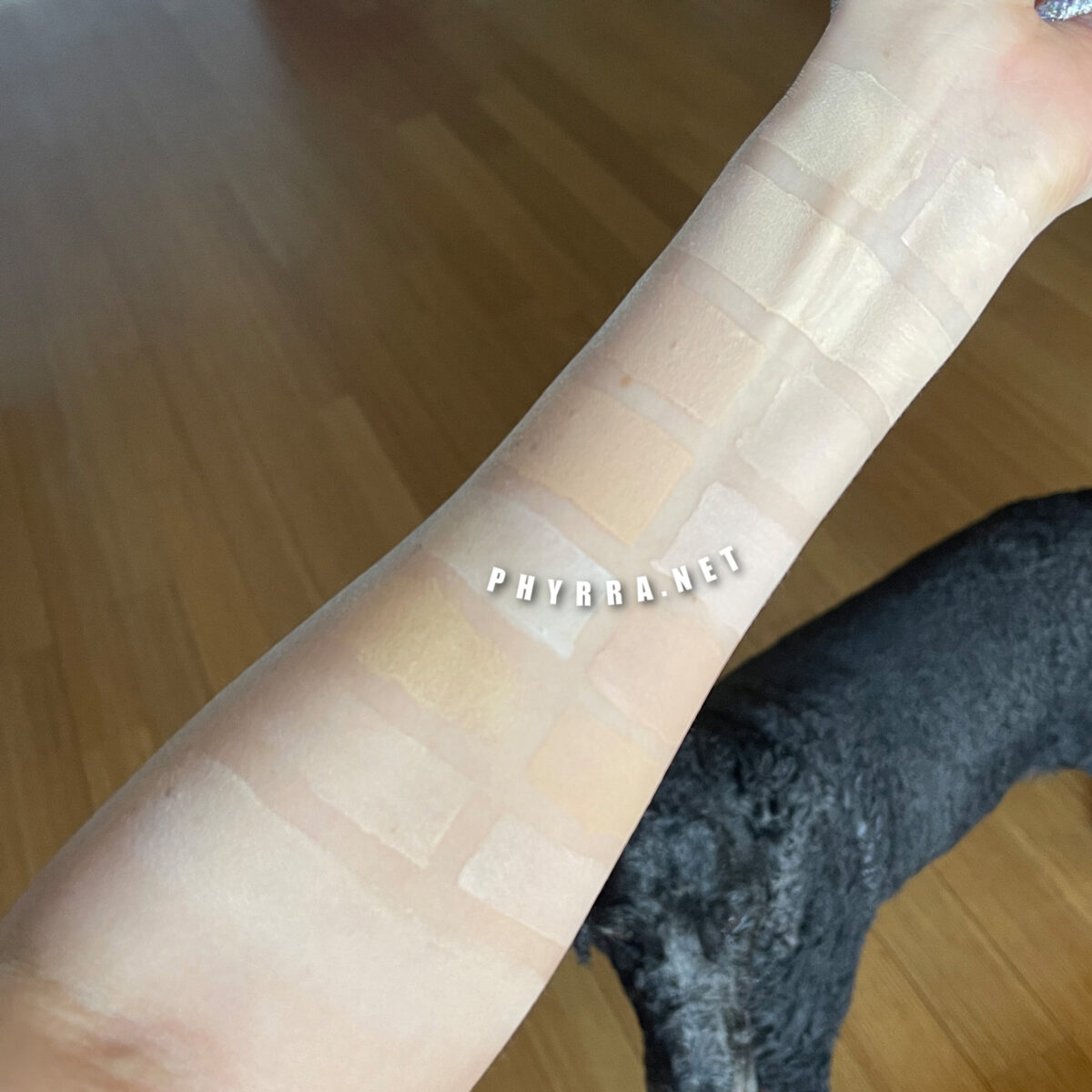 Comparison of Nyx Bare With Me Blur Foundation in Pale to other very fair foundations