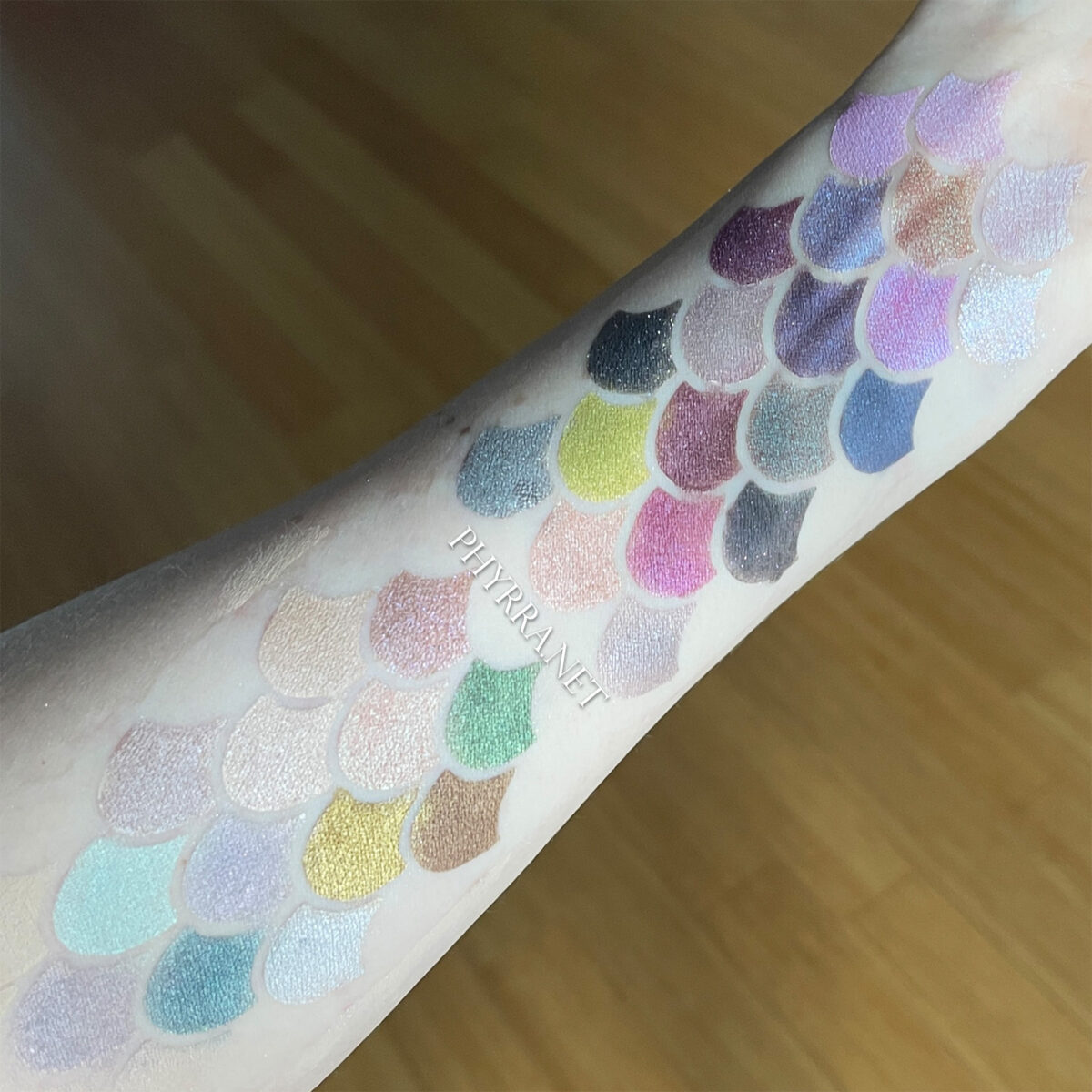 Silk Naturals eyeshadow swatches on fair skin