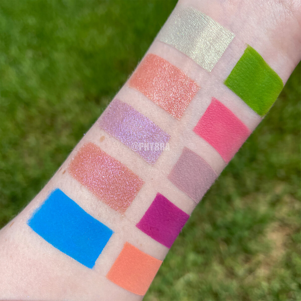 Sugarpill Anniversary Capsule Collection Palette Swatches on Pale Skin