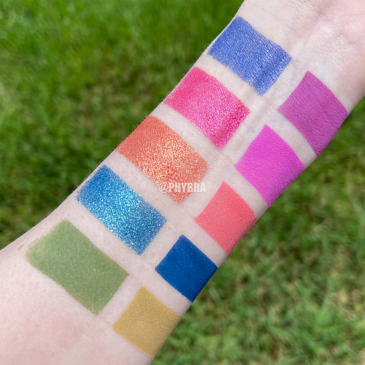 Sugarpill C3 Black Capsule Palette swatches on fair skin