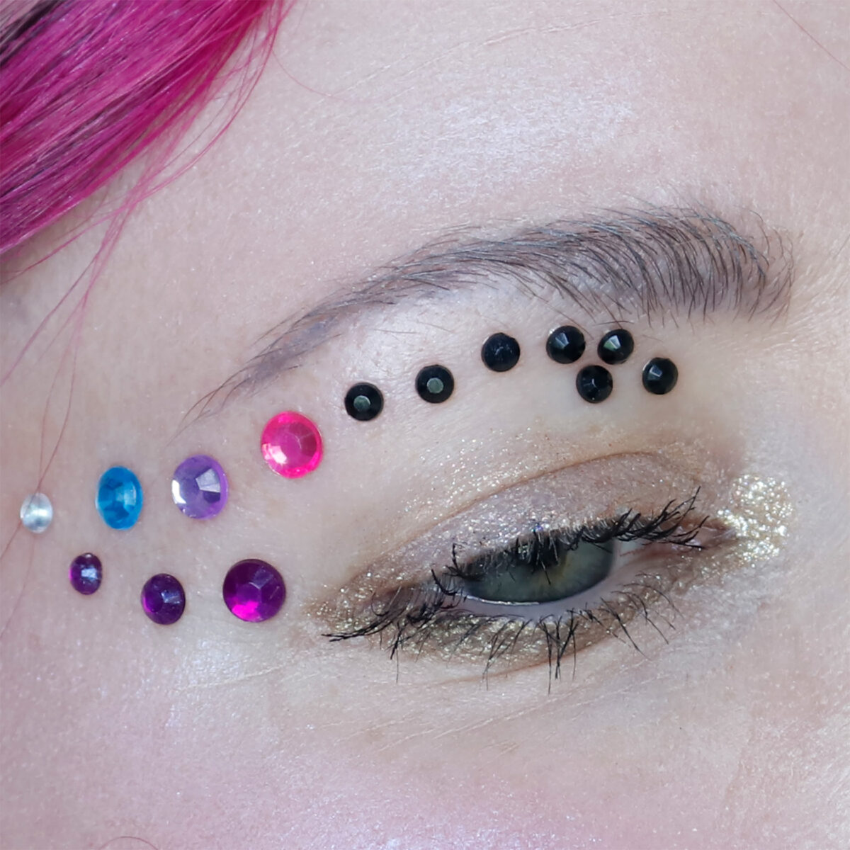 Bisexual Pride Face Gems for Festival Makeup