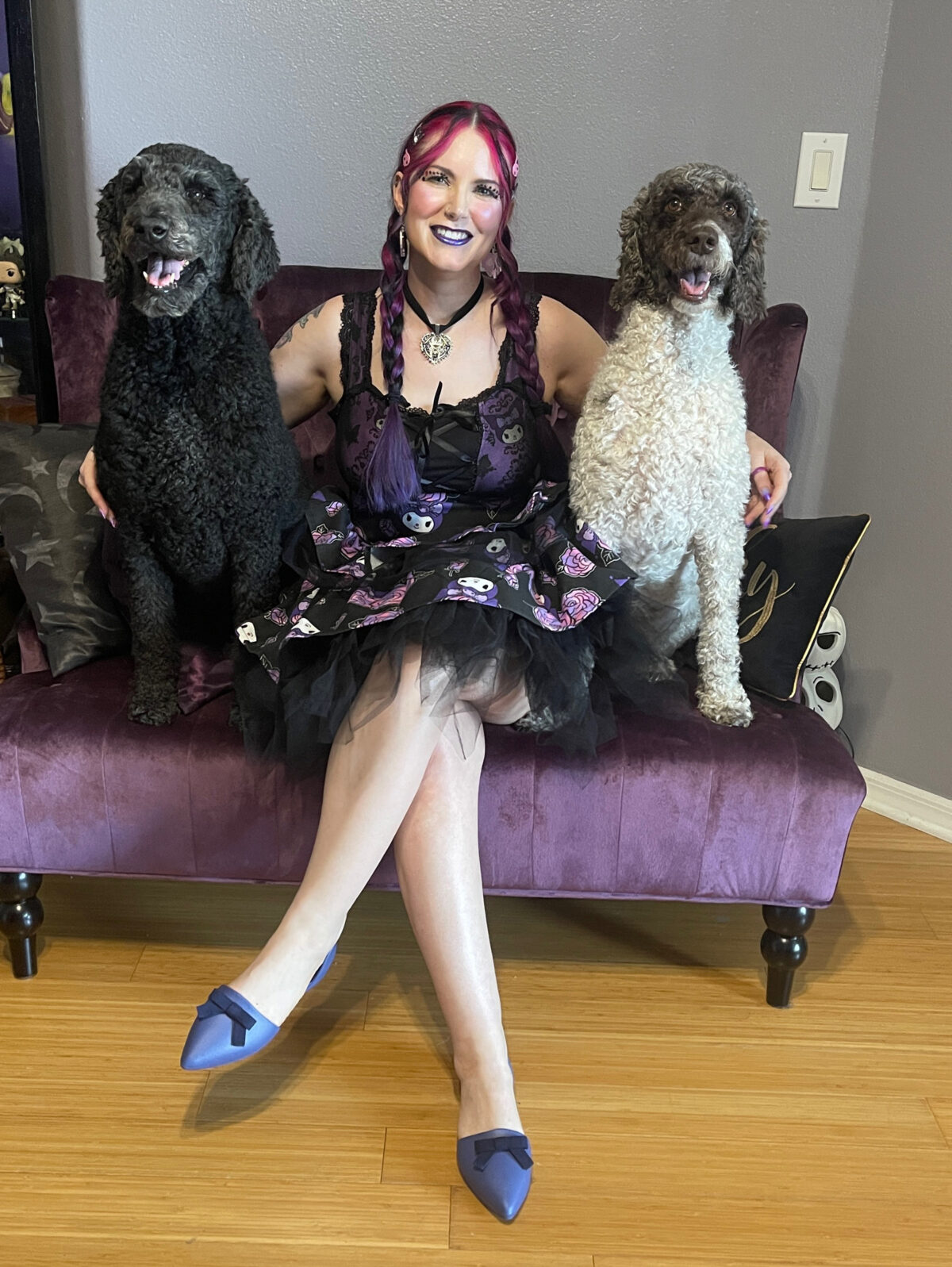 Kuromi Aesthetic Fashion Inspiration - Cordelia with her poodles