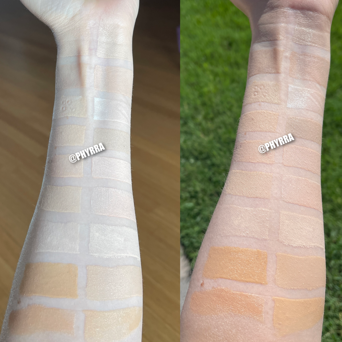 Missha BB Creams Comparison Swatches on light skin