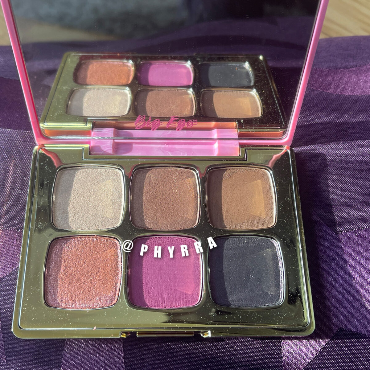 Tarte Big Ego to Go inside the palette in sunlight