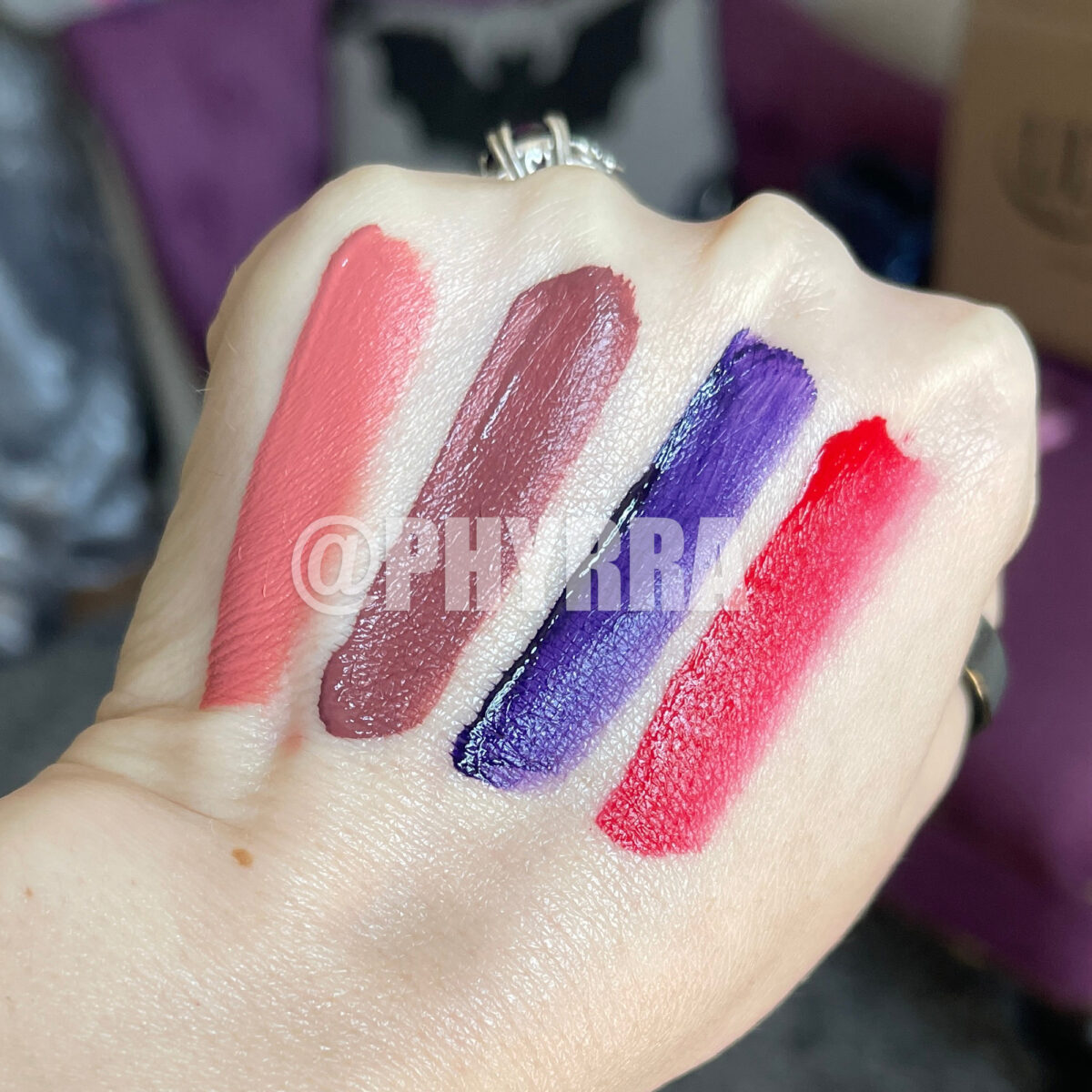 KVD Everlasting Liquid Lipstick Swatches on Fair Skin