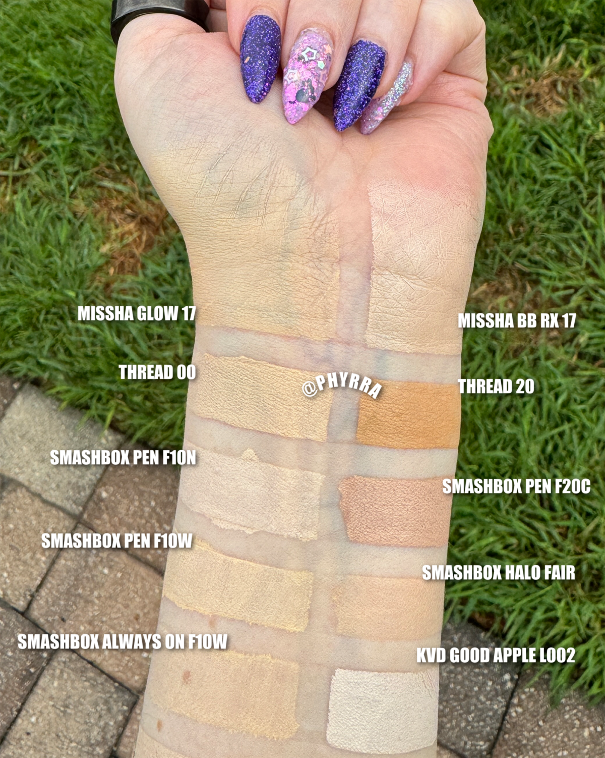 Thread Beauty Complexion Stick Swatches in 00 and 20 on very fair neutral cool skin