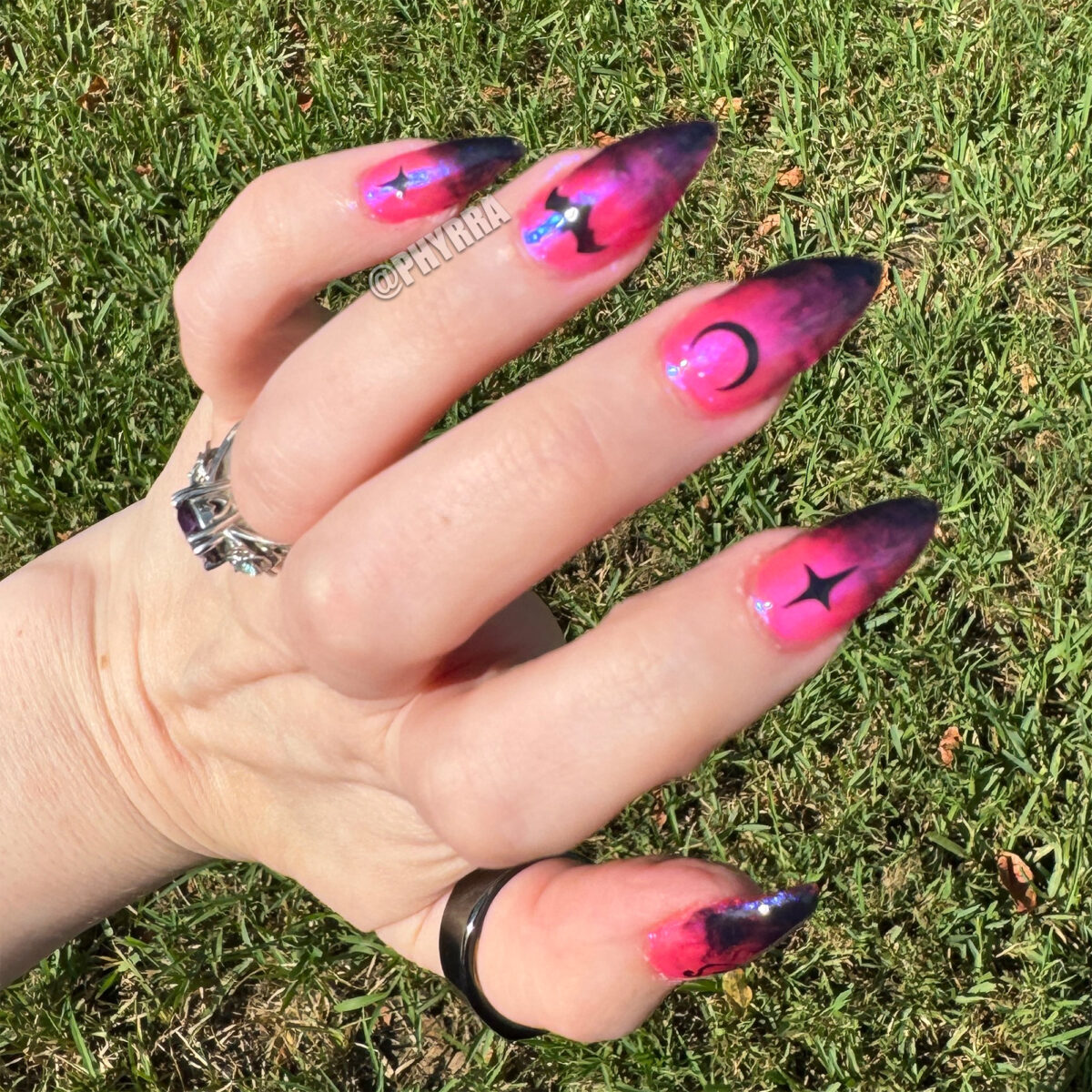 Monster High Draculaura Nails outdoors in direct sun