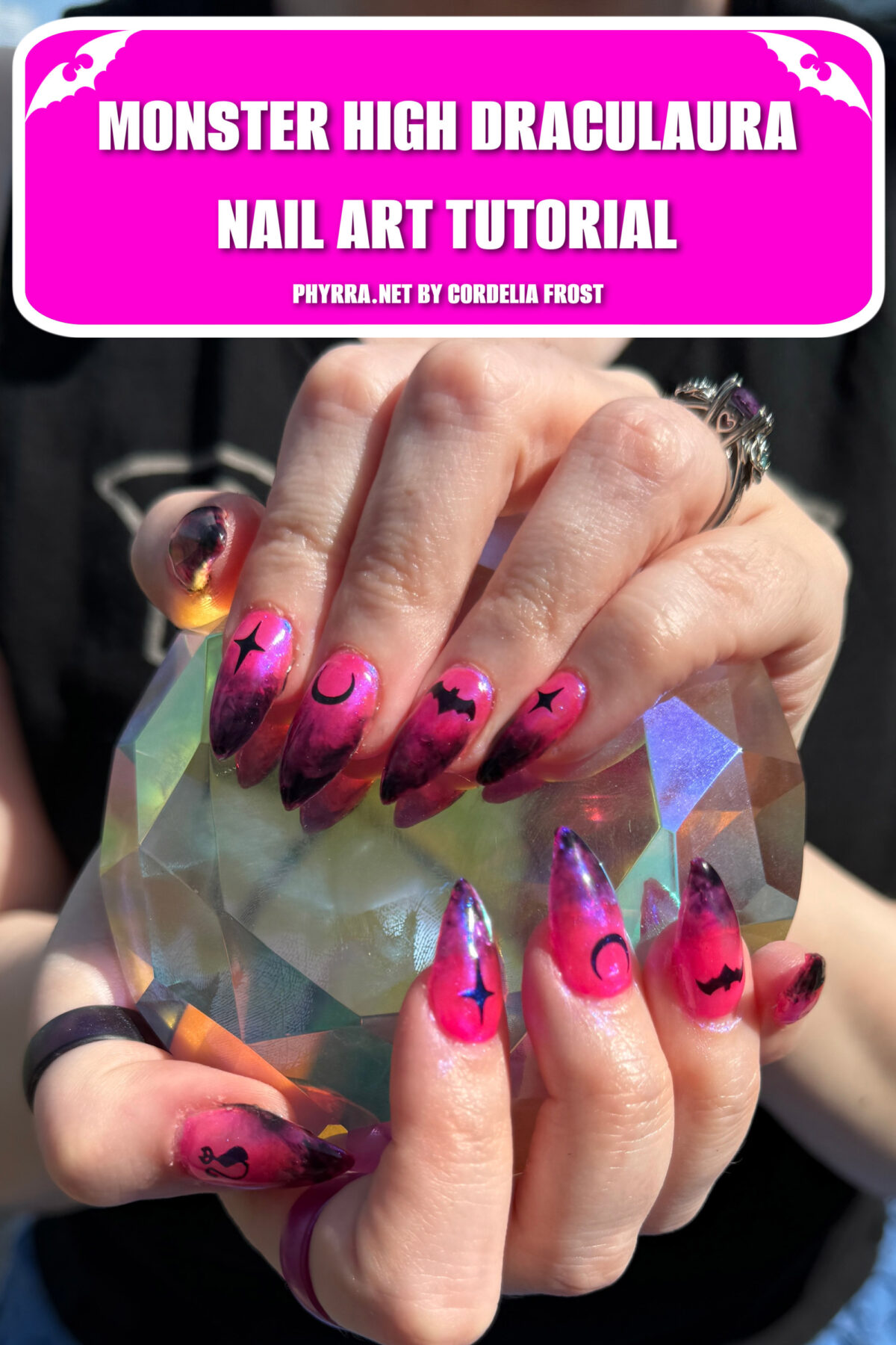 Monster High Draculaura Nail Art Tutorial by me, Cordelia Frost