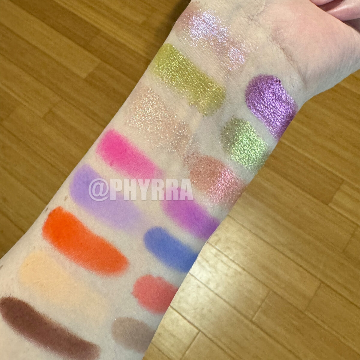 The Escape Palette Swatches on light skin