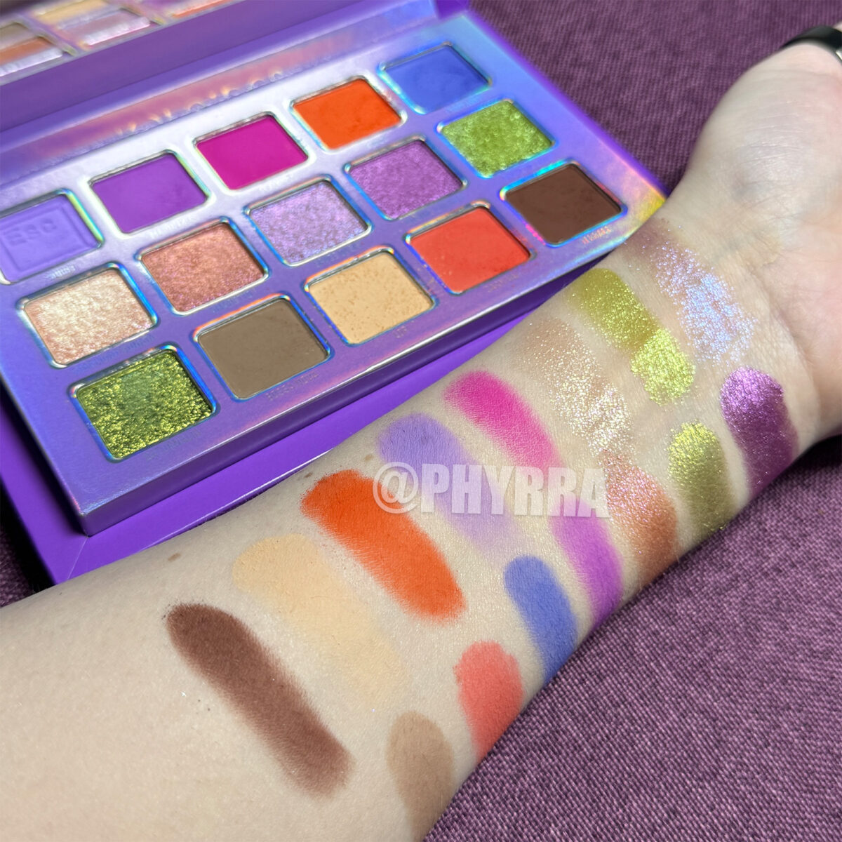 Kaleidos Escape Palette Swatches on Fair Skin