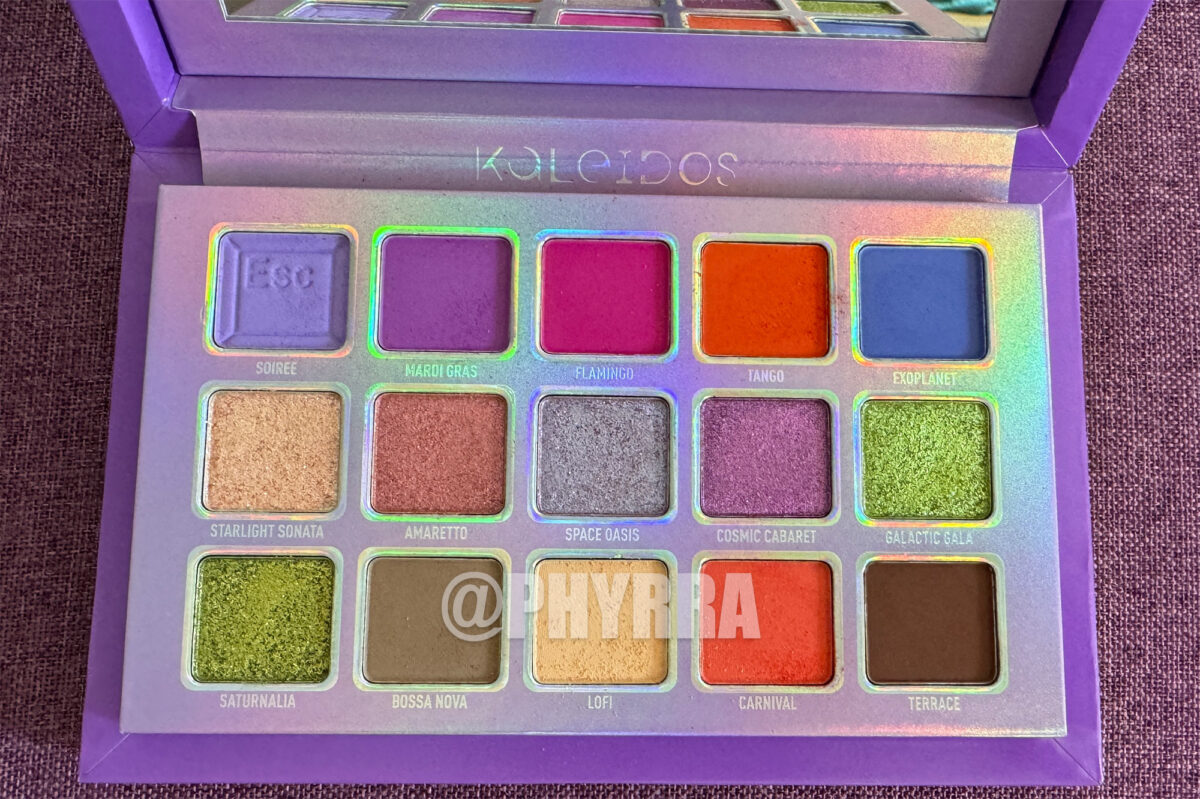 Kaleidos Escape Pod Palette Review - inside the palette