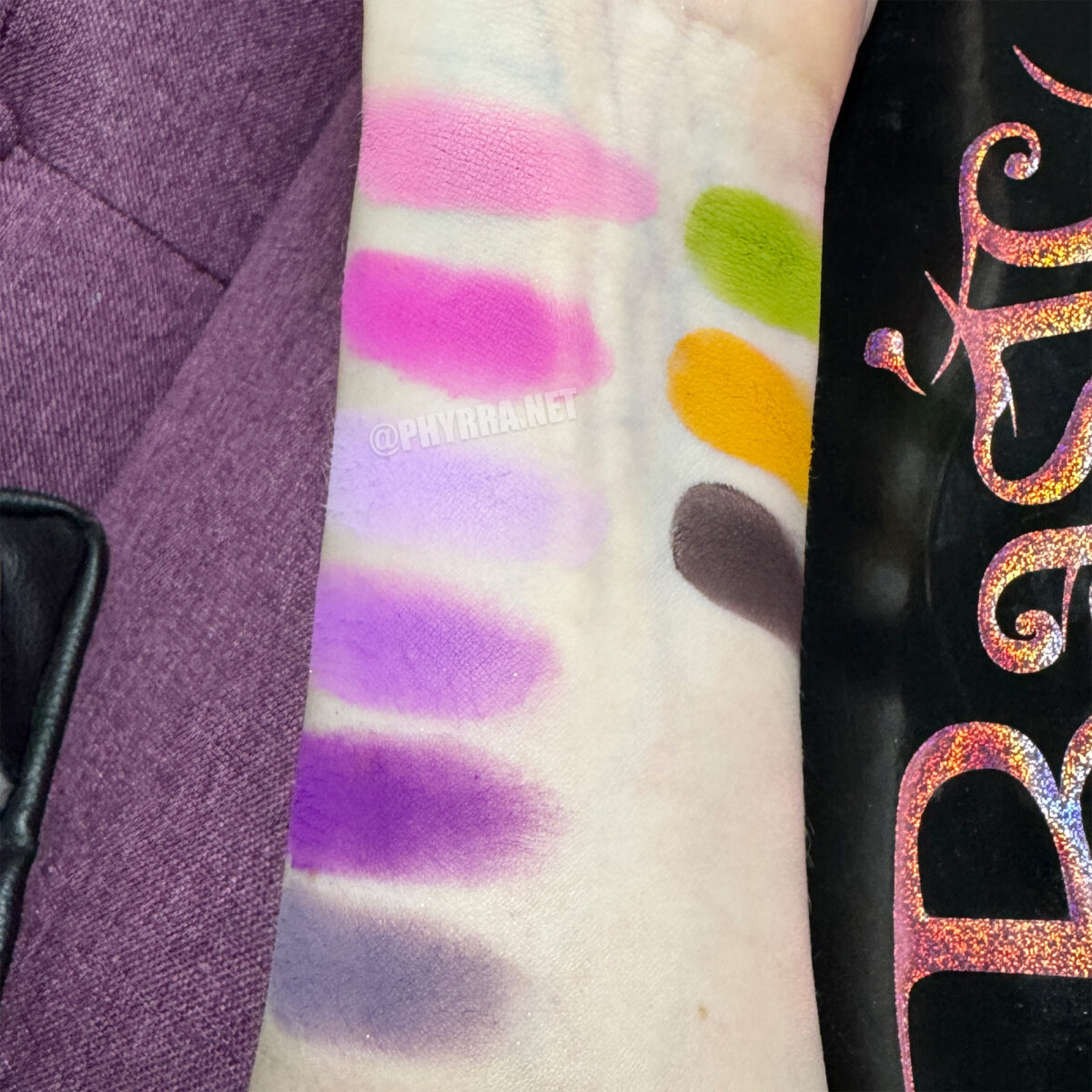 Basic Witch Palette Matte swatches on fair skin