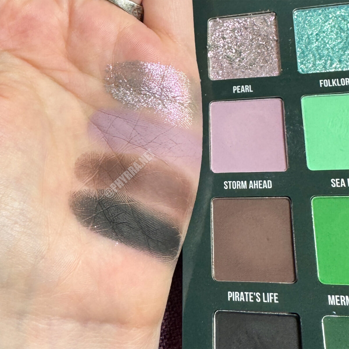 Cool toned neutrals swatches on very fair neutral skin from Blend Bunny Lure Palette