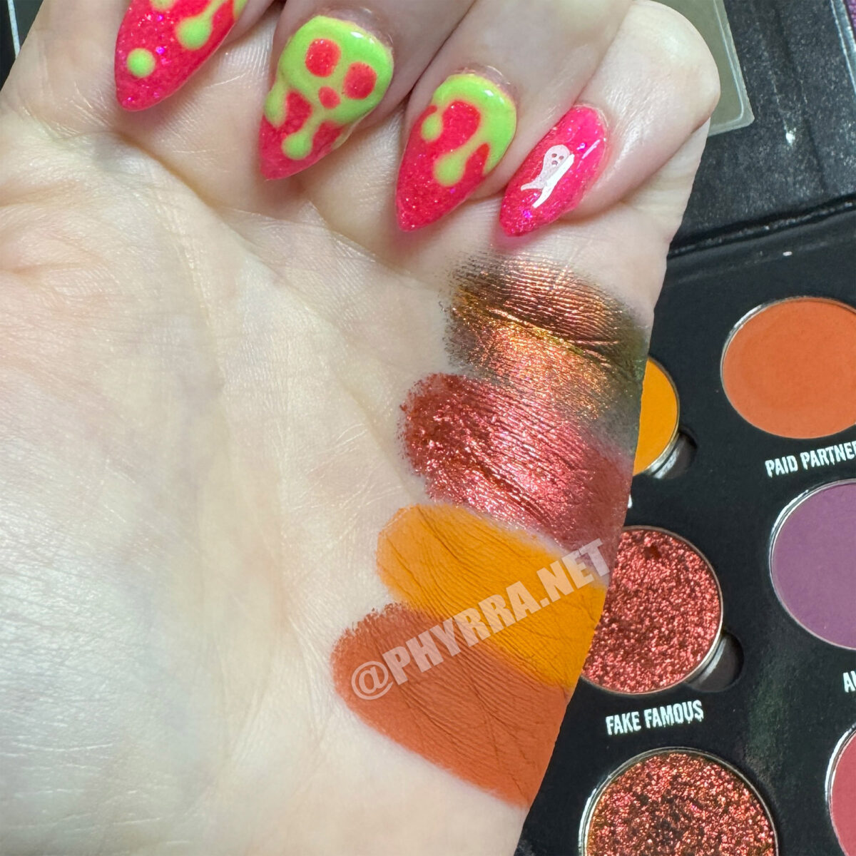 Bellabeautebar orange eyeshadow swatches