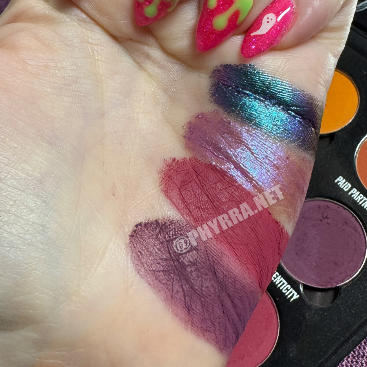 Bellabeautebar purple, red, maroon eyeshadow swatches