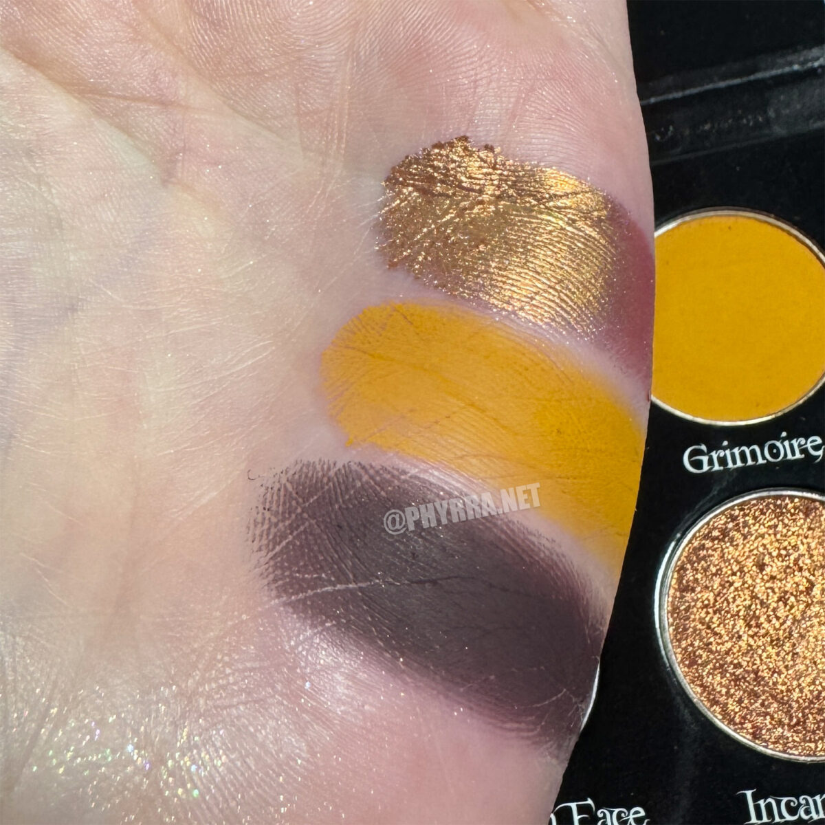 Bellabeautebar Basic Witch Palette Orange Swatches on fair skin