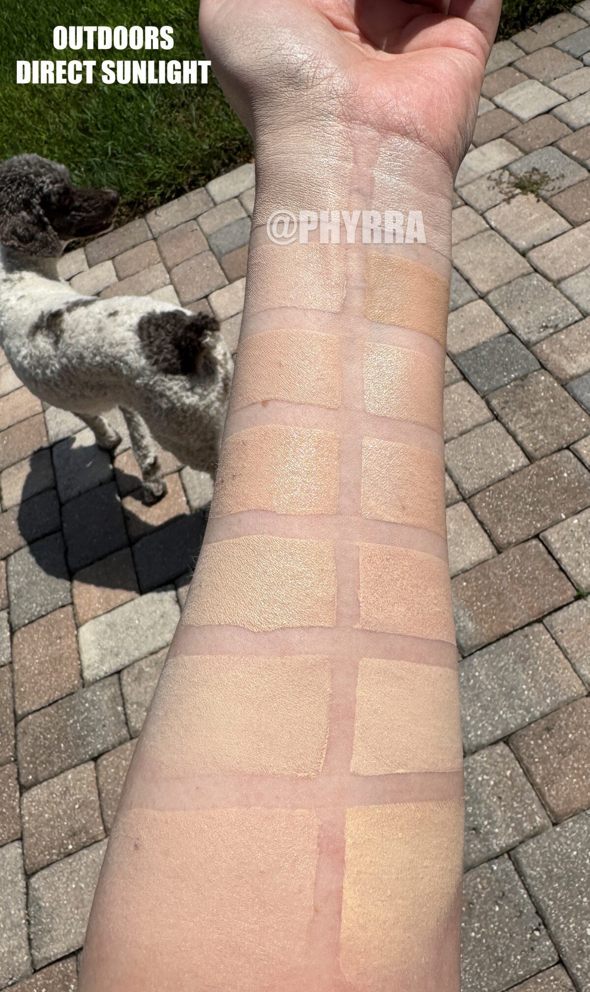 Fair skin complexion product swatches on very fair neutral cool skin