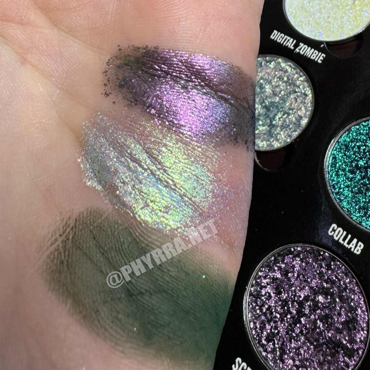 Bellabeautebar green eyeshadow swatches