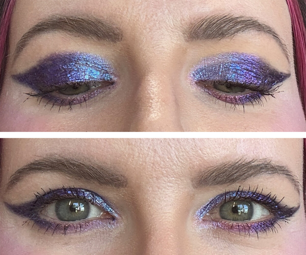 purple makeup inspiration with duochrome and multichrome indie eyeshadows