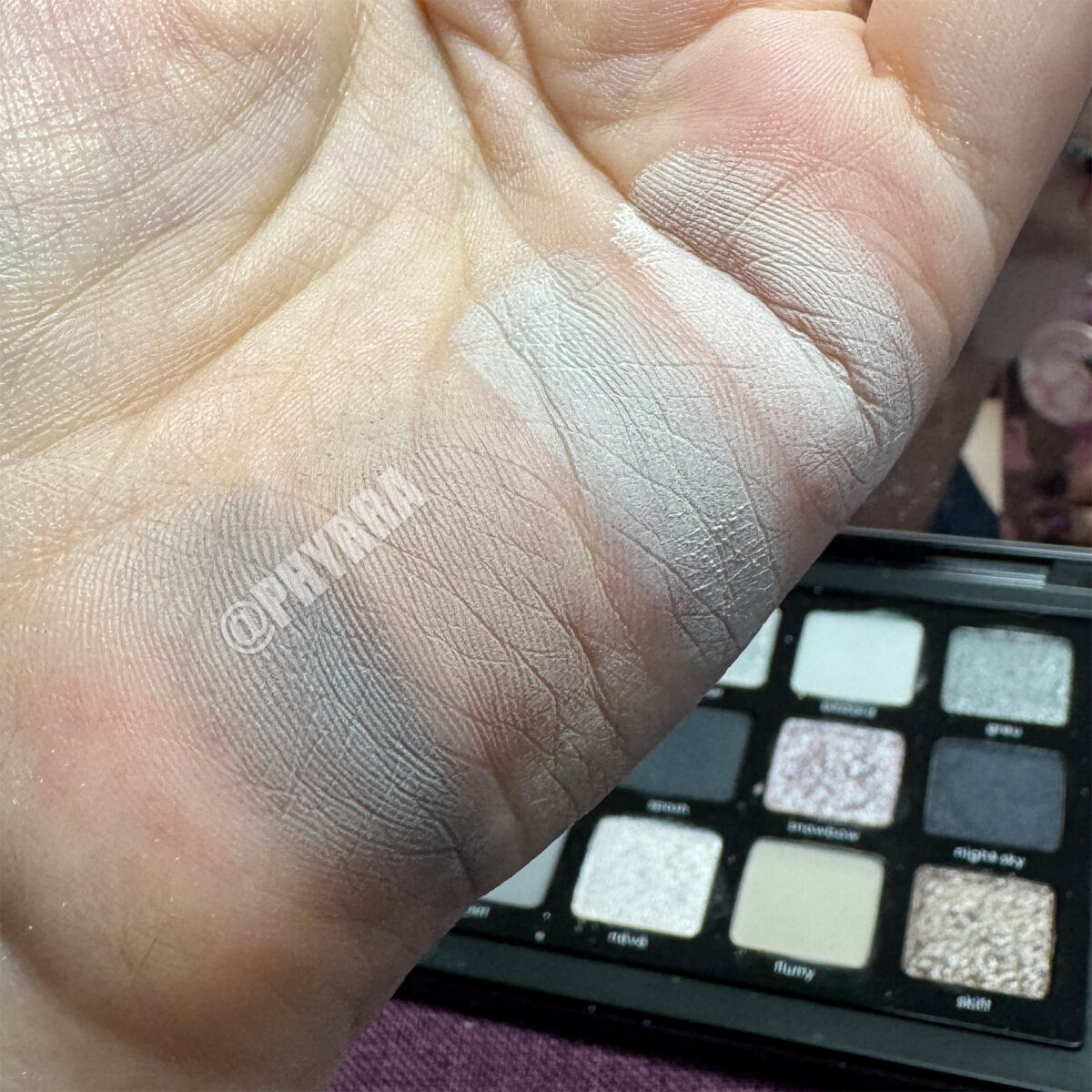 Natasha Denona Xenon Palette Swatches on Pale Skin