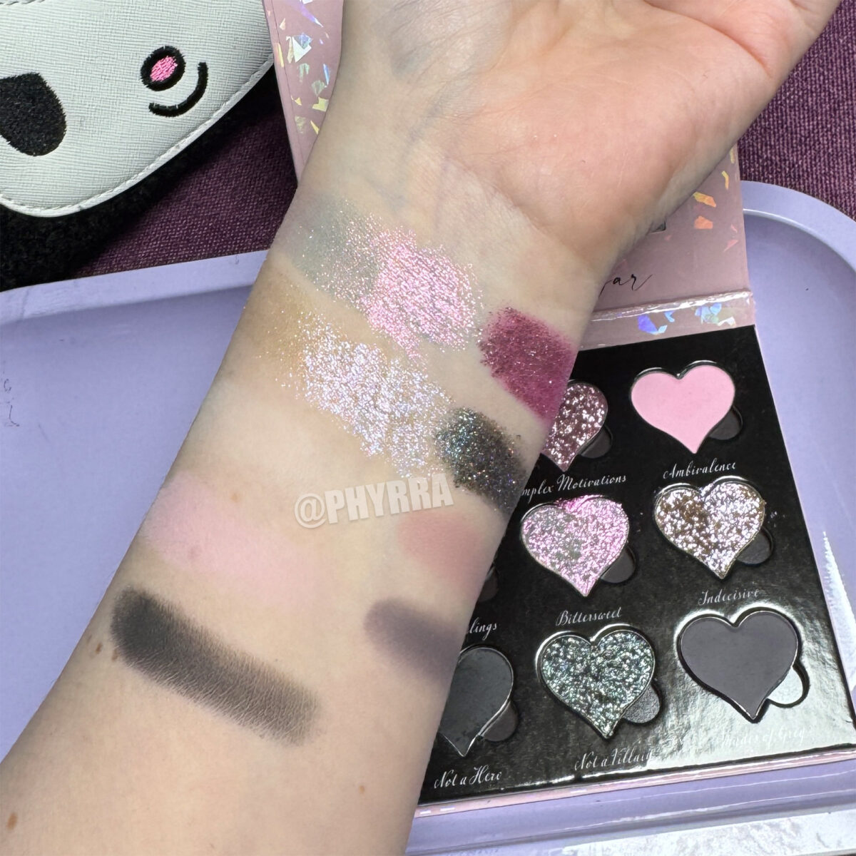 Morally Grey Swatches on Fair Skin Indoors Under Studio Lights