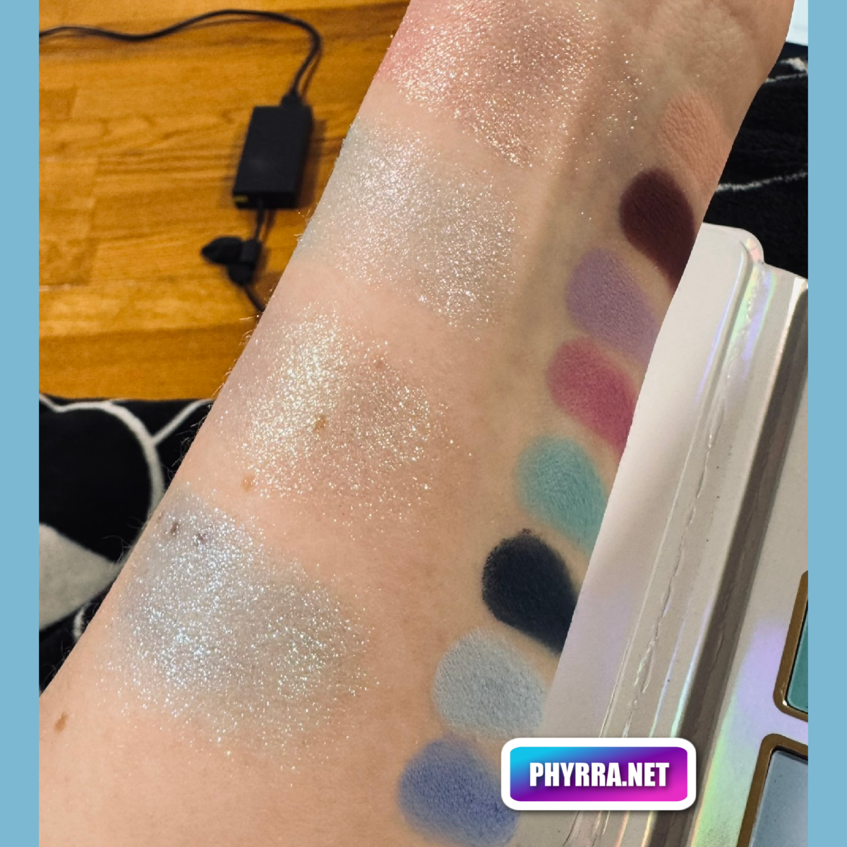 Cosmic Brushes Angelic Palette Swatches on Pale Skin by Cordelia Frost