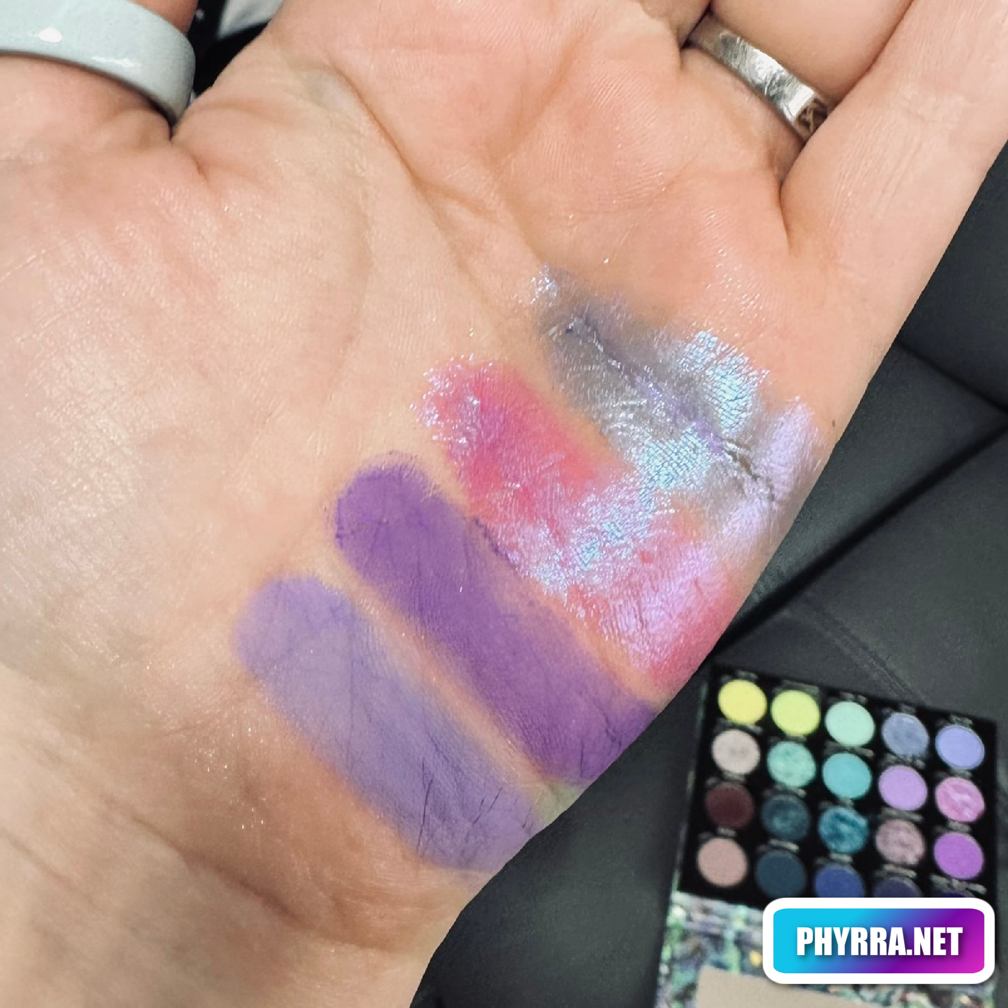 Oyster Abalone Quahog Flor de la Mar swatches on light skin by Cordelia Frost