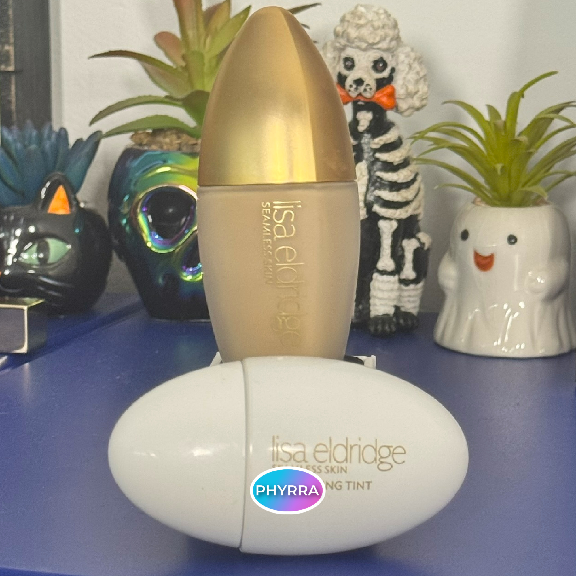Comparing Lisa Eldridge T1.5 Olive vs. 2.5 Olive complexion products on pale olive skin tone