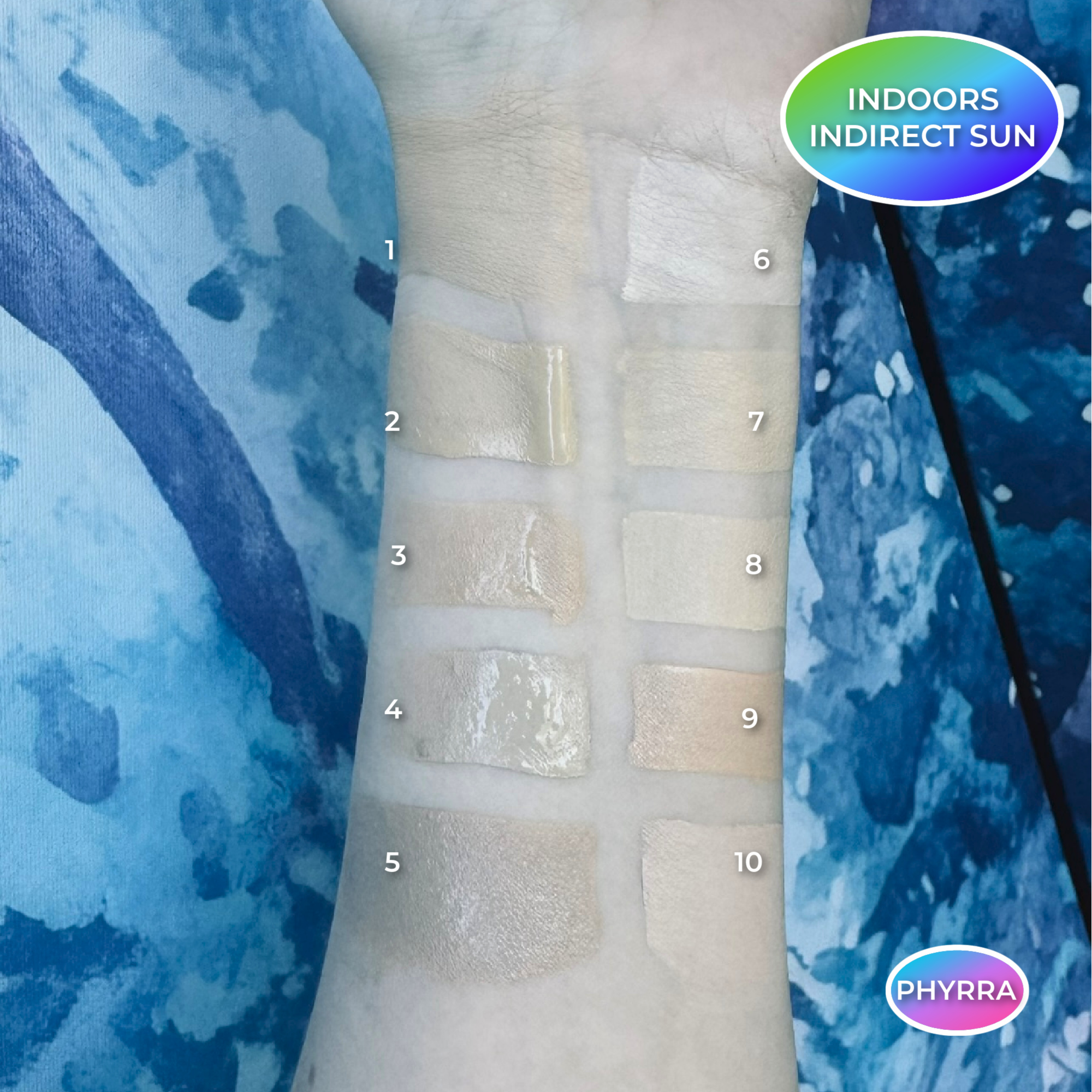 Pale olive foundation swatches on pale olive skin by Cordelia Frost