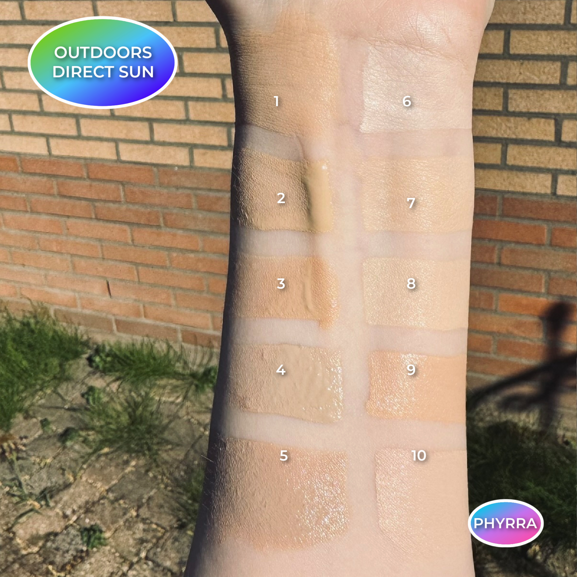 Porcelain olive foundation swatches on porcelain olive skin by Cordelia Frost