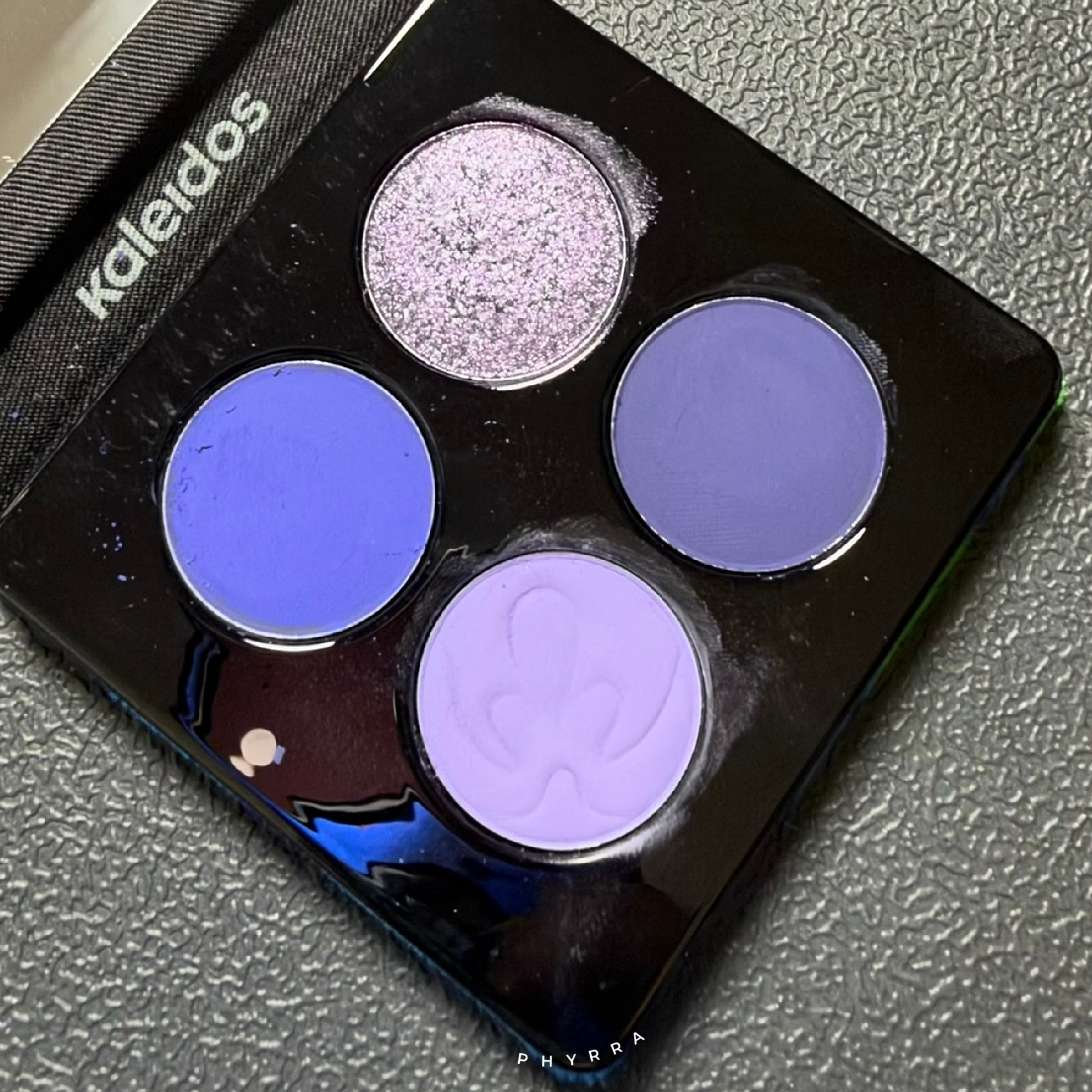 Inside the Glowing Iris Quad Palette by Kaleidos